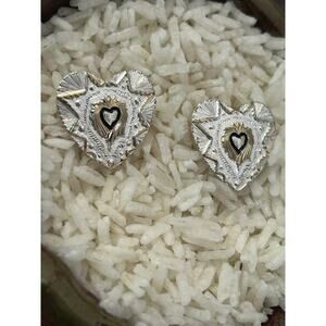 Vintage Montana Silversmiths Heart Earrings Western Valentines Cowgirl